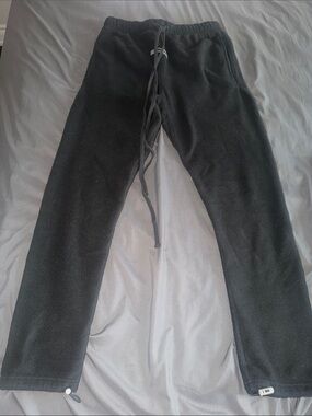 Essentials Black Fleece Joggers with Drawstring